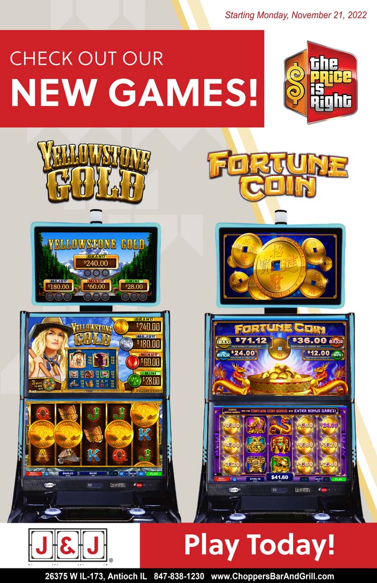 New Video Gaming Machines at Choppers Bar and Grill. Daily Food and Drink Specials.