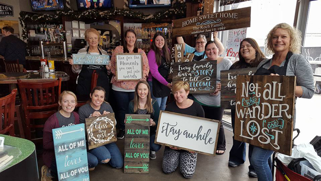 DIY Wood Sign Workshop September 19th 6-8PM. YOU MUST PRE-REGISTER TO ATTEND!! SIGN UP BEFORE IT'S FULL!! Come enjoy a great time and bring some friends! You will get to take home a wonderful piece that you created! Choose from any of Creative Expressions Galena designs or have them custom design something for you! Please check out the Gallery page on their website to see designs and prices. Cost depends on size of sign you pick. It ranges from $50- $85. Custom designs may cost $20 more for design time. PLEASE KEEP IN MIND THAT YOU MUST SIGN UP AHEAD OF TIME SO THEY CAN HAVE YOUR MATERIALS READY FOR YOU! DIY Wood Sign Workshop September 19th 6-8PM. YOU MUST PRE-REGISTER TO ATTEND!! SIGN UP BEFORE IT'S FULL!!
Come enjoy a great time and bring some friends! You will get to take home a wonderful piece that you created!
Choose from any of Creative Expressions Galena designs or have them custom design something for you! Please check out the Gallery page on their website to see designs and prices. Cost depends on size of sign you pick. It ranges from $50- $85. Custom designs may cost $20 more for design time.
PLEASE KEEP IN MIND THAT YOU MUST SIGN UP AHEAD OF TIME SO THEY CAN HAVE YOUR MATERIALS READY FOR YOU!